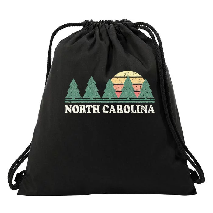 North Carolina Nc Vintage 70s Retro Drawstring Bag