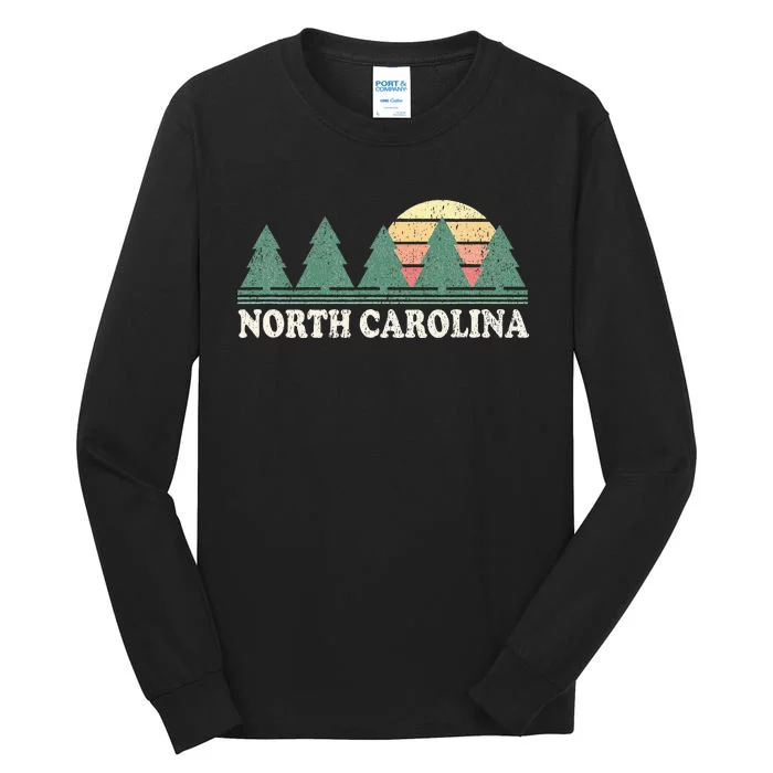 North Carolina Nc Vintage 70s Retro Tall Long Sleeve T-Shirt