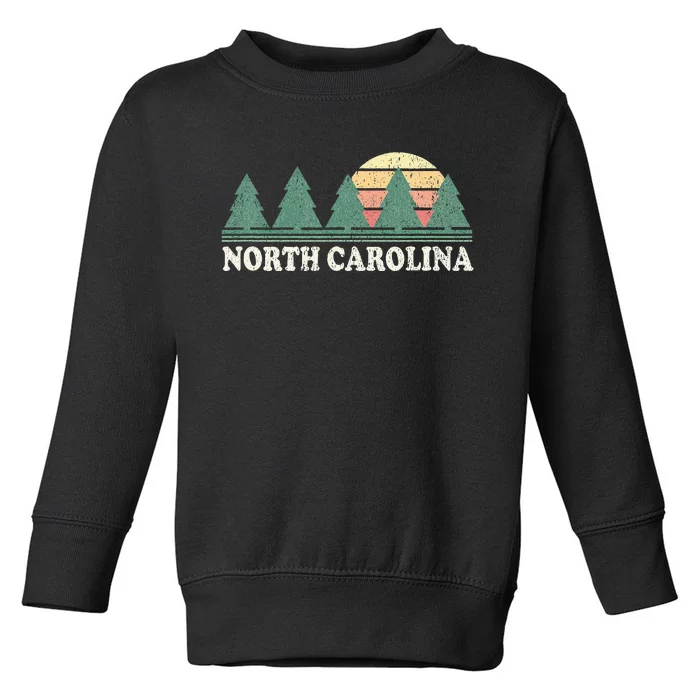 North Carolina Nc Vintage 70s Retro Toddler Sweatshirt