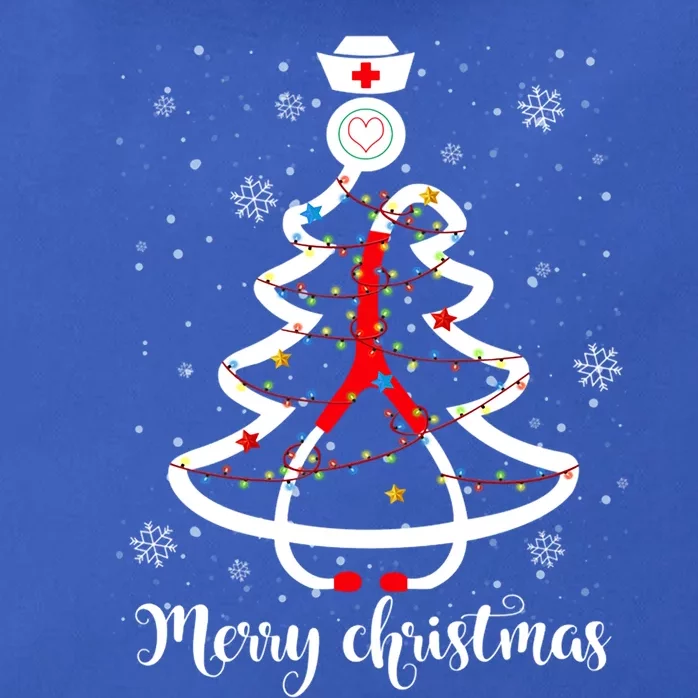 Nurses Christmas Nursing Stethoscope Christmas Light Tree Gift Zip Tote Bag