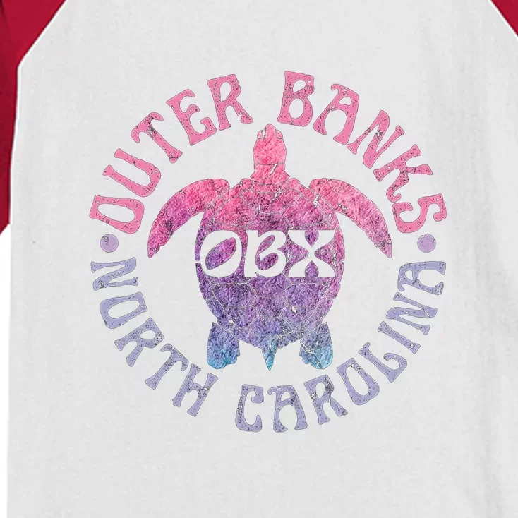 North Carolina Obx Sea Turtle Beach Vintage Great Gift Kids Colorblock Raglan Jersey