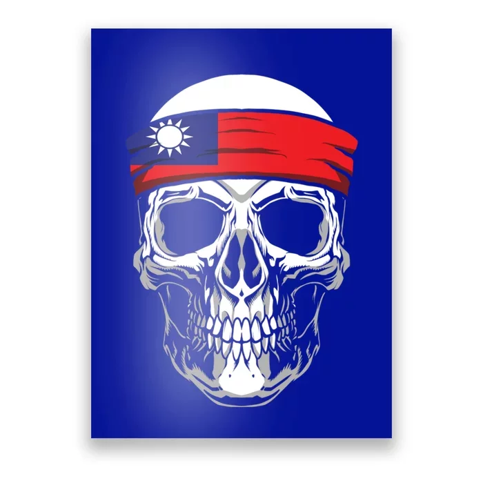 Nationality Country Origin Meaningful Gift Skull Flag Taiwan Funny Gift Poster