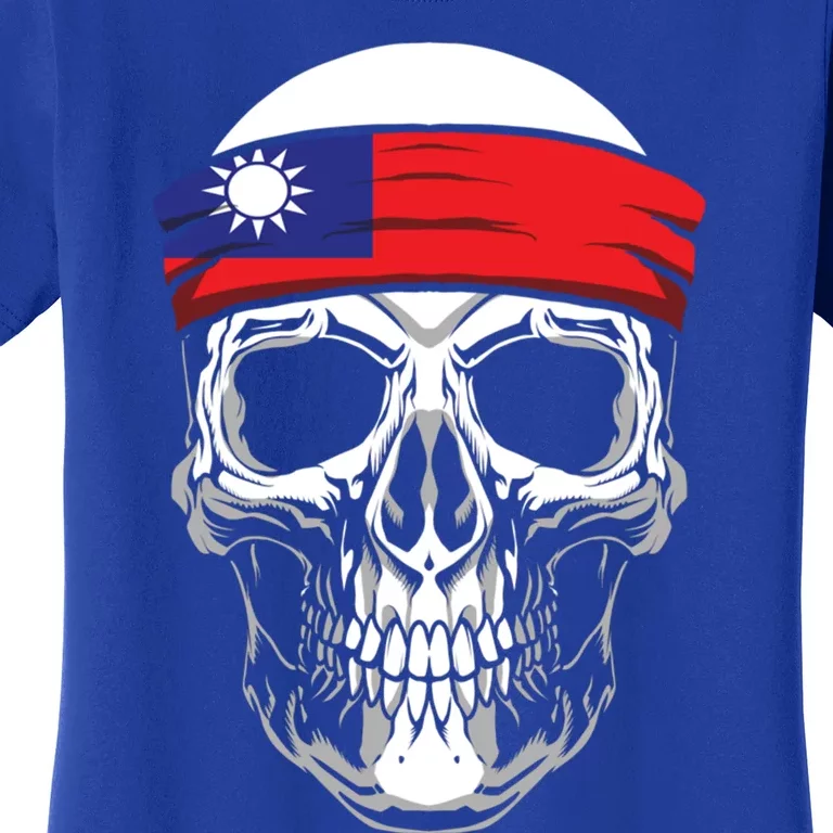 Nationality Country Origin Meaningful Gift Skull Flag Taiwan Funny Gift Women's T-Shirt