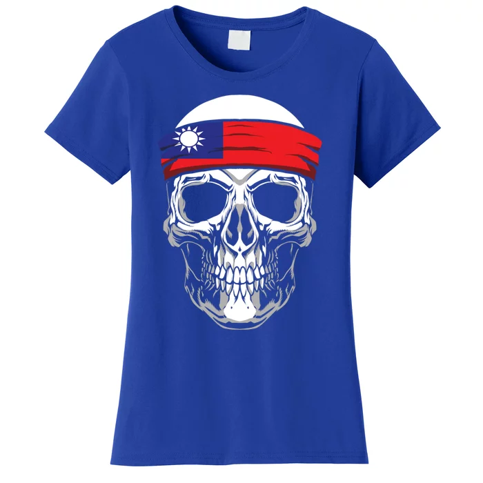 Nationality Country Origin Meaningful Gift Skull Flag Taiwan Funny Gift Women's T-Shirt