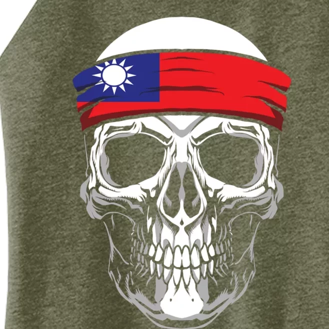 Nationality Country Origin Meaningful Gift Skull Flag Taiwan Funny Gift Women’s Perfect Tri Rocker Tank