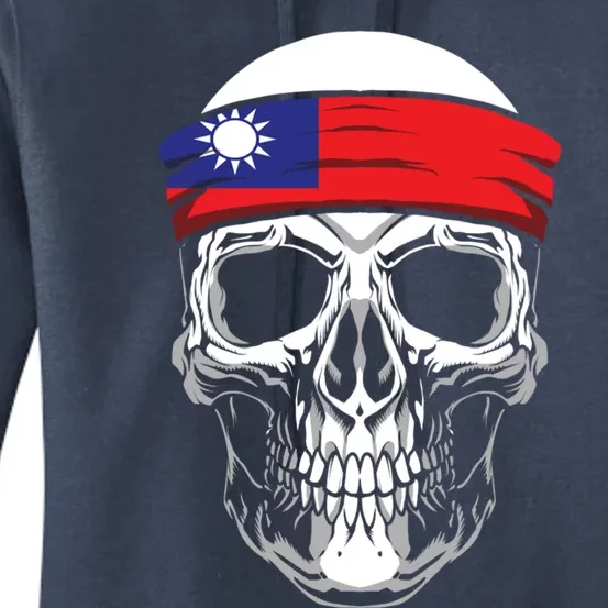 Nationality Country Origin Meaningful Gift Skull Flag Taiwan Funny Gift Women's Pullover Hoodie