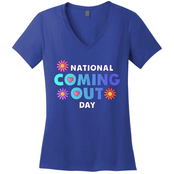 National Coming Out Day Lgbtq Cute Gift Women's V-Neck T-Shirt