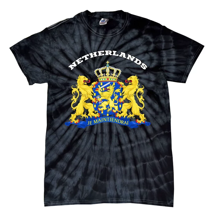 Netherlands Coat Of Arms Flag Souvenir Amsterdam Tie-Dye T-Shirt