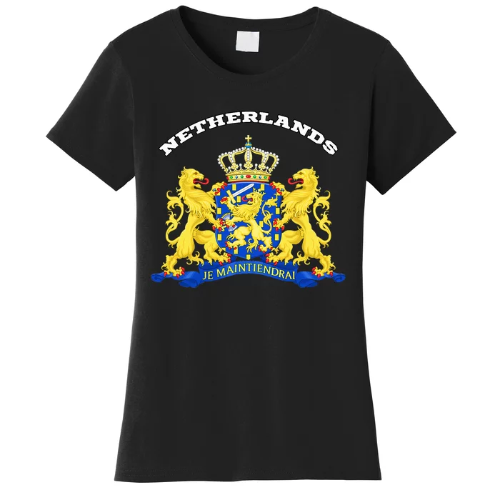 Netherlands Coat Of Arms Flag Souvenir Amsterdam Women's T-Shirt