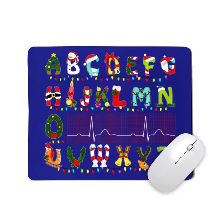 Nurse Cardiology Pqrst Alphabet Sinus Rhythm Christmas Gift Mousepad