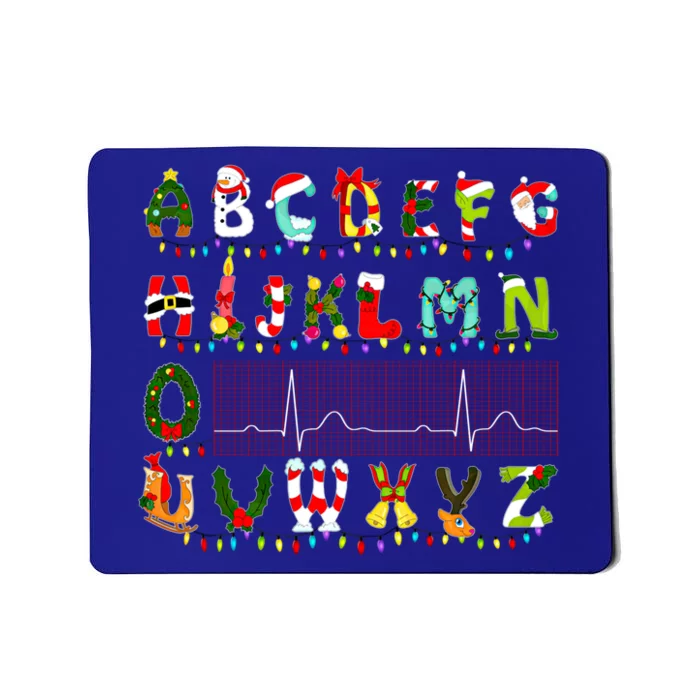 Nurse Cardiology Pqrst Alphabet Sinus Rhythm Christmas Gift Mousepad