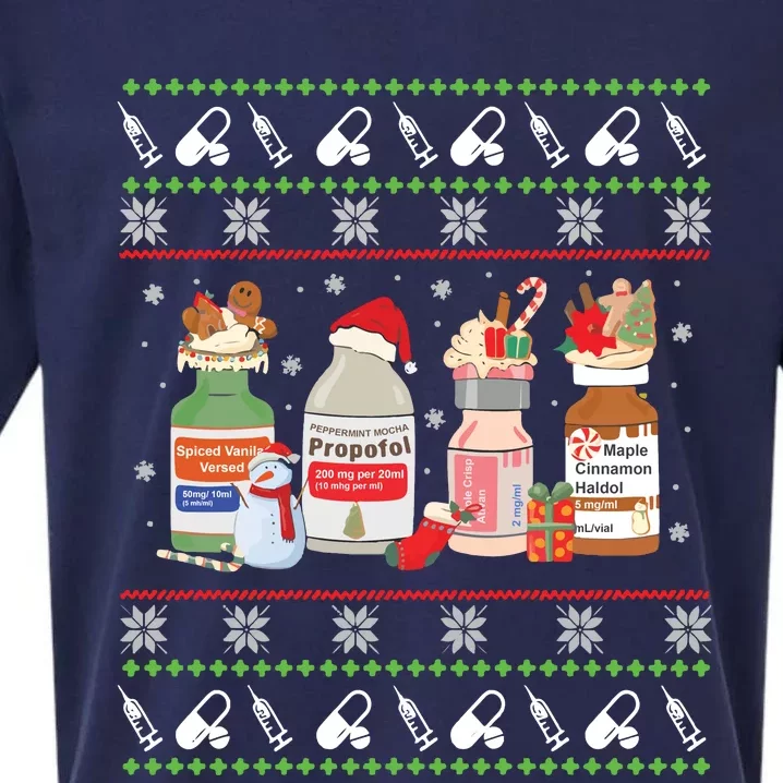 Nurse Christmas Propofol Christmas Er Sueded Cloud Jersey T-Shirt