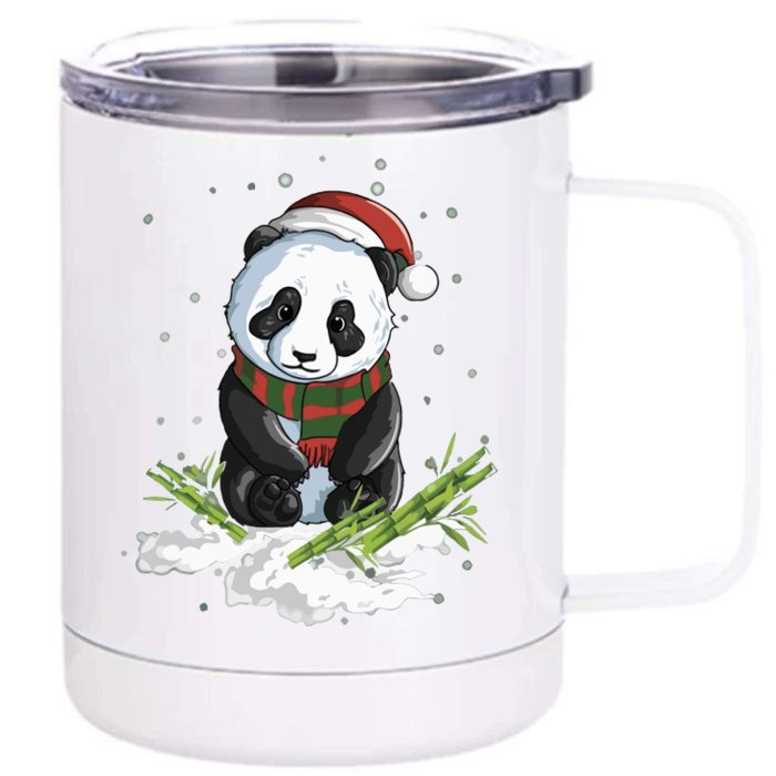 New Christmas Panda Snow Winter Christmas Friend Front & Back 12oz Stainless Steel Tumbler Cup