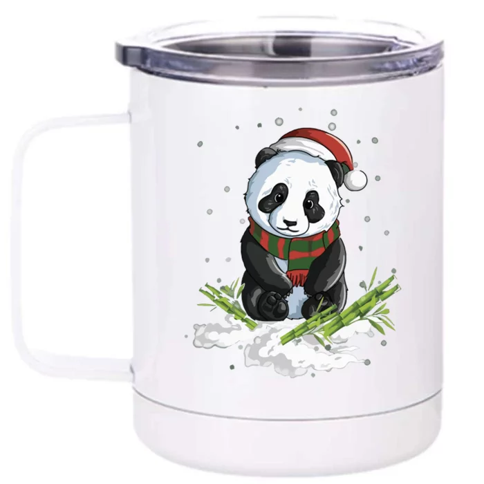 New Christmas Panda Snow Winter Christmas Friend Front & Back 12oz Stainless Steel Tumbler Cup