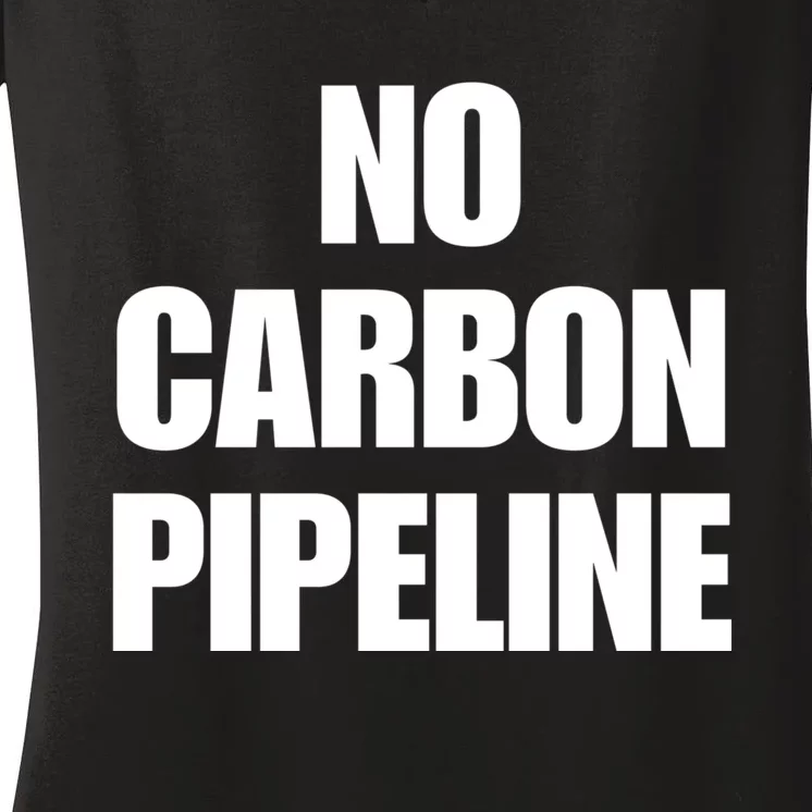 No Carbon Pipeline Women's V-Neck T-Shirt