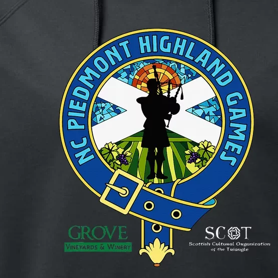 North Carolina Piedmont Highland Games Piper Edition Performance Fleece Hoodie