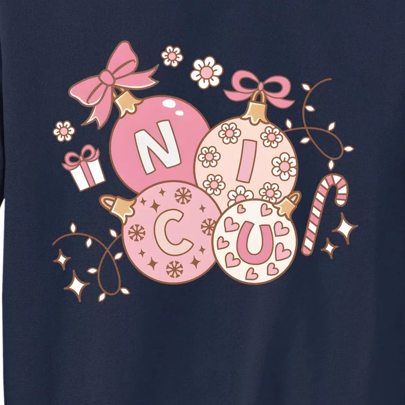 Nicu Christmas Pink Intensive Care Unit Nurse Christmas Tall Sweatshirt