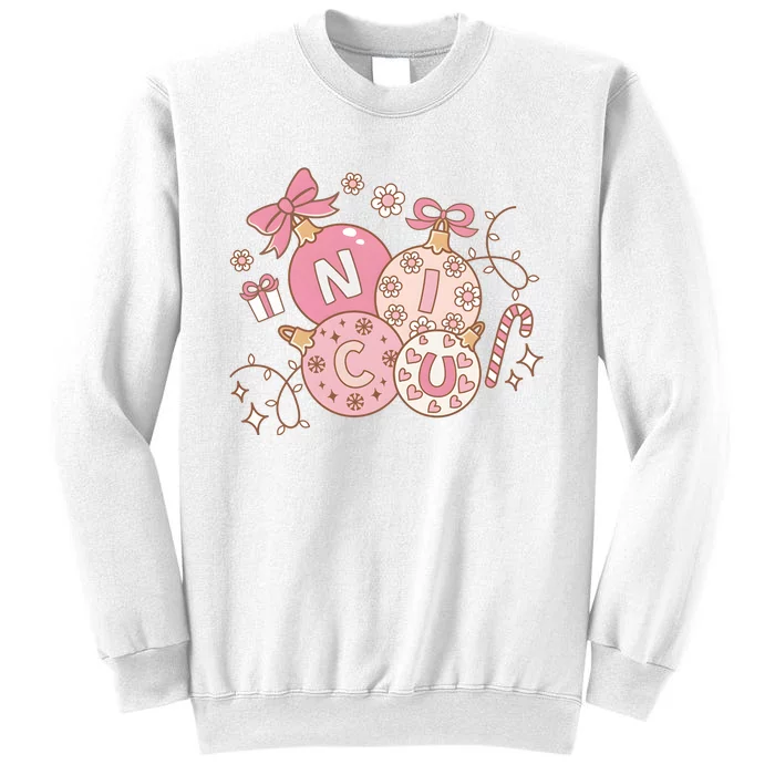 Nicu Christmas Pink Intensive Care Unit Nurse Christmas Sweatshirt