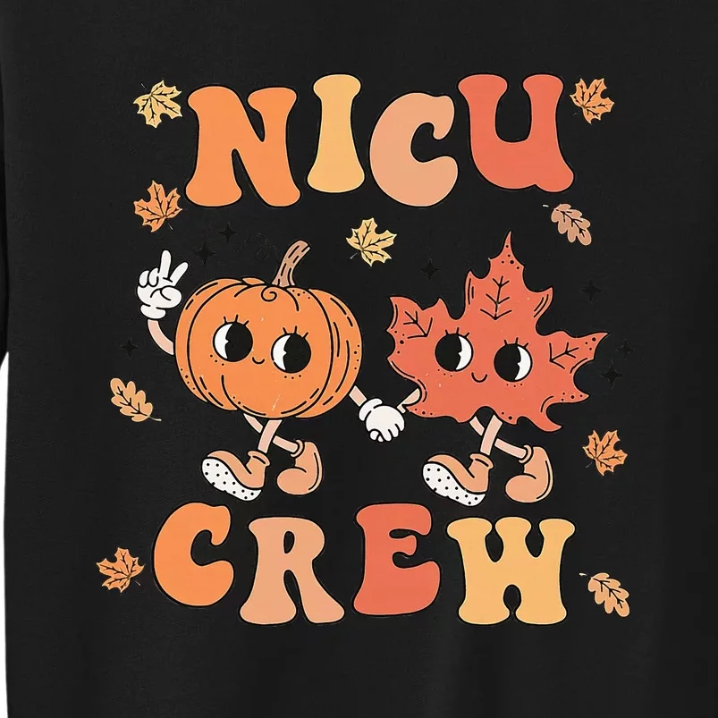 Nicu Crew Pumpkin Leaf Fall Nicu Nurse Halloween Sweatshirt