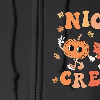 Nicu Crew Pumpkin Leaf Fall Nicu Nurse Halloween Full Zip Hoodie