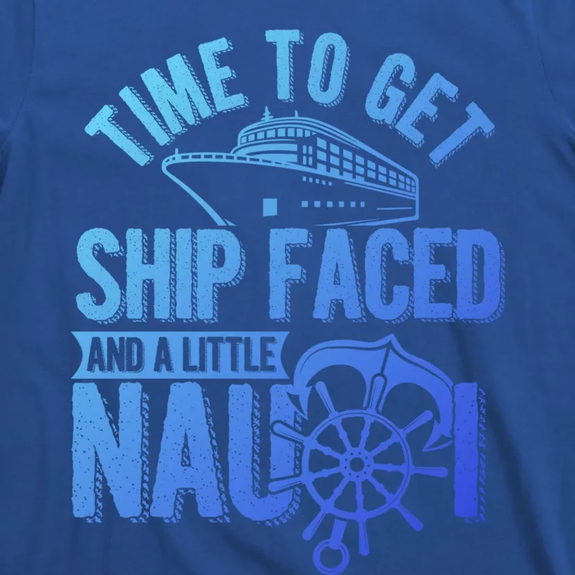 Nautical Cruise Puns Summer Vacation Ship Face And Nauti Gift T-Shirt