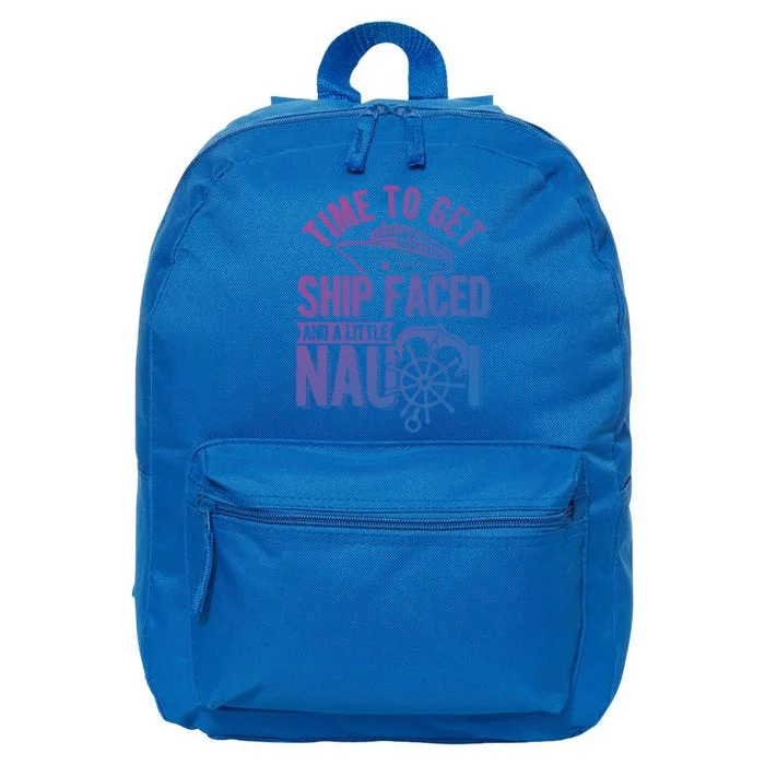 Nautical Cruise Puns Summer Vacation Ship Face And Nauti Gift 16 in Basic Backpack