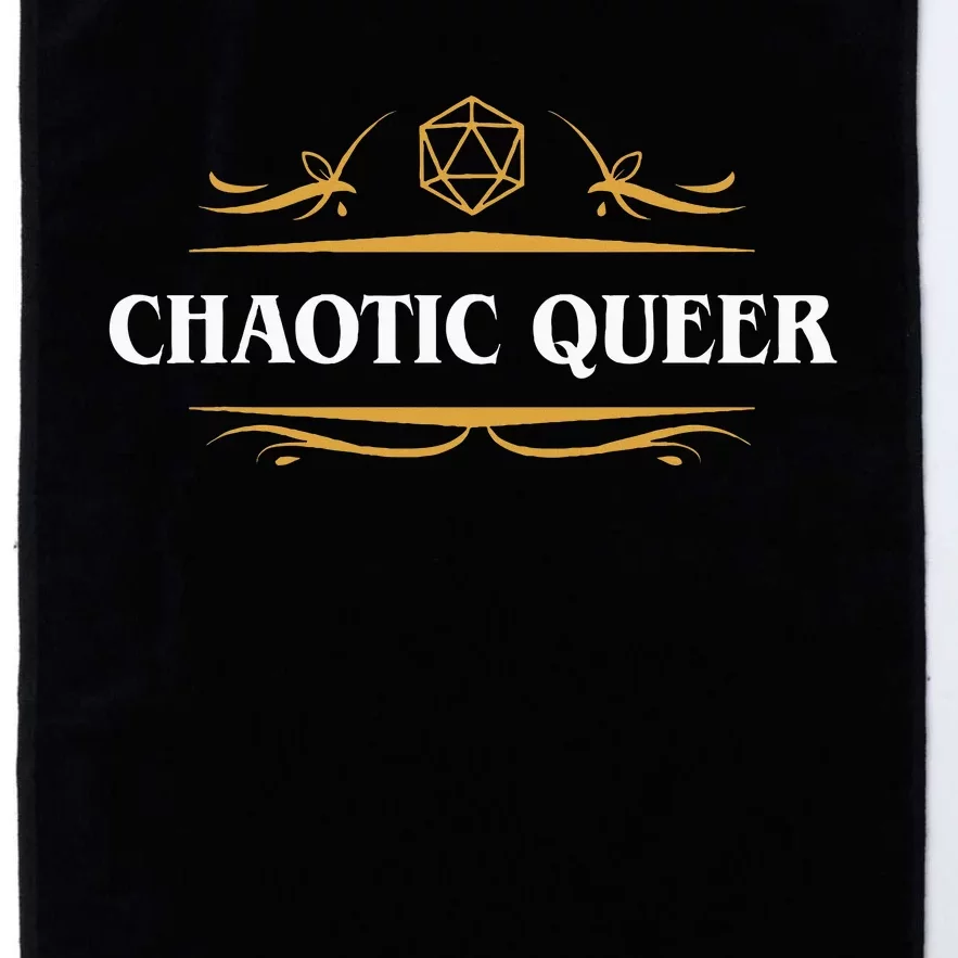 Nerdy Chaotic Queer Lgbt Pride Polyhedral D20 Dice Platinum Collection Golf Towel