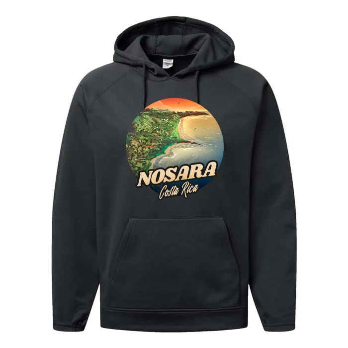 Nosara Costa Rica Touristic Performance Fleece Hoodie