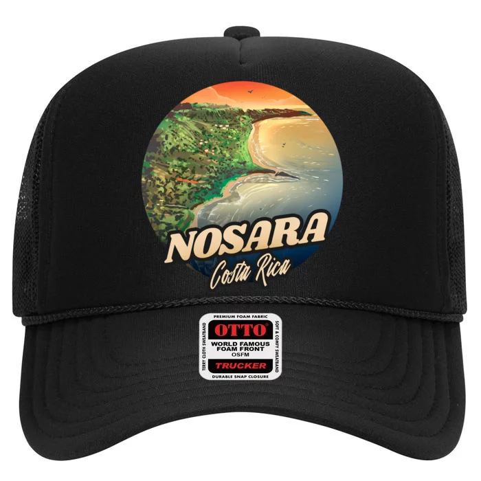 Nosara Costa Rica Touristic High Crown Mesh Trucker Hat