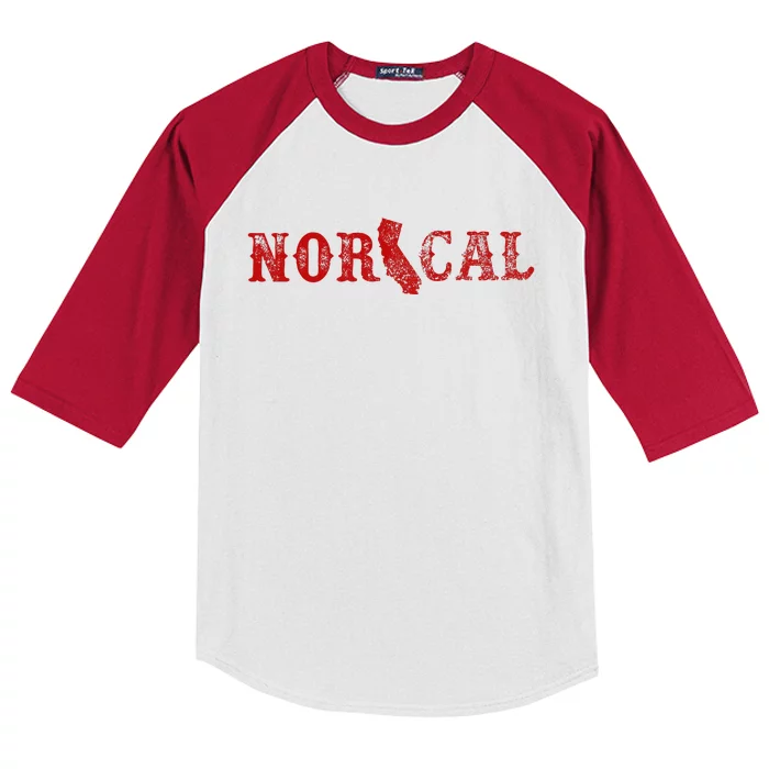 NOR CAL Retro Style California Kids Colorblock Raglan Jersey