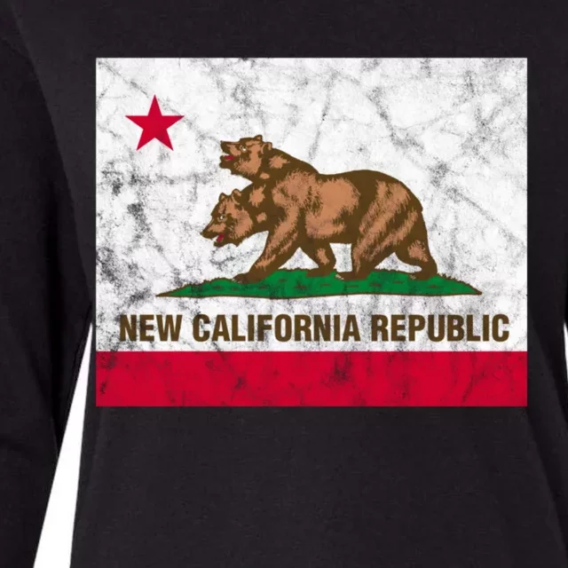 New California Republic Ncr Flag State Distressed Womens Cotton Relaxed Long Sleeve T-Shirt