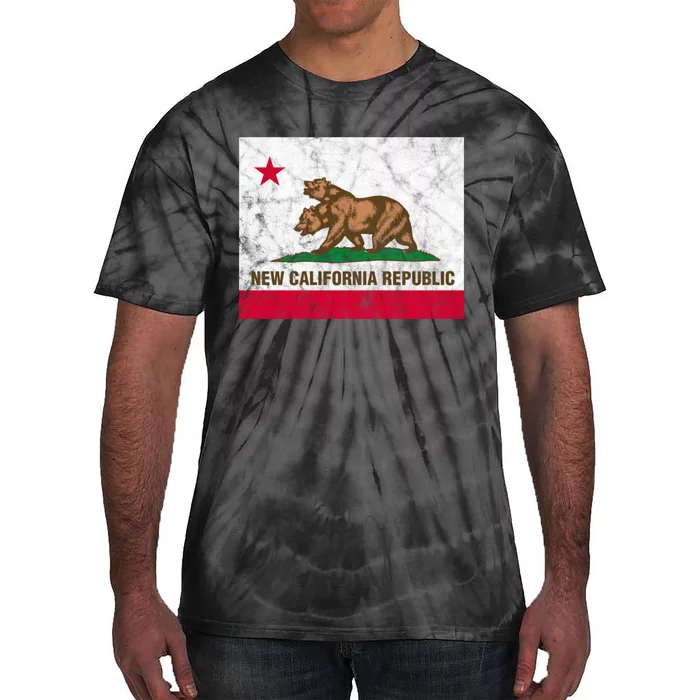 New California Republic Ncr Flag State Distressed Tie-Dye T-Shirt