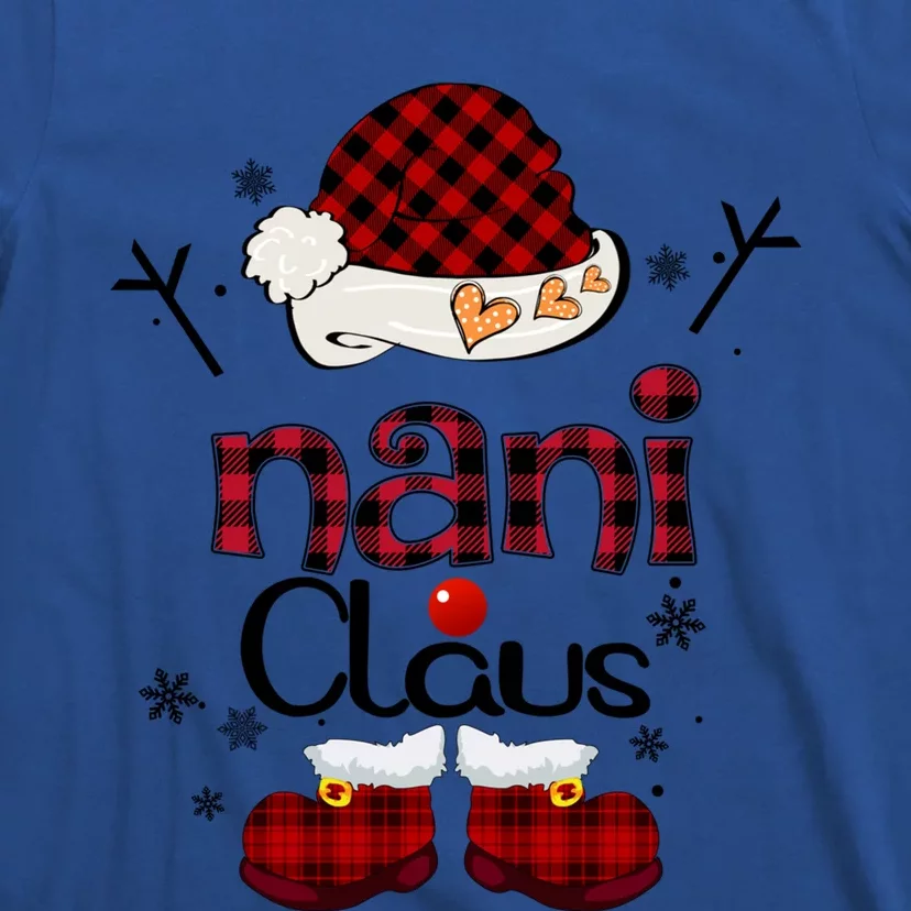 Nani Claus Red Plaid Gift Grandma Gift T-Shirt