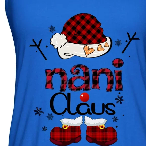 Nani Claus Red Plaid Gift Grandma Gift Ladies Essential Flowy Tank