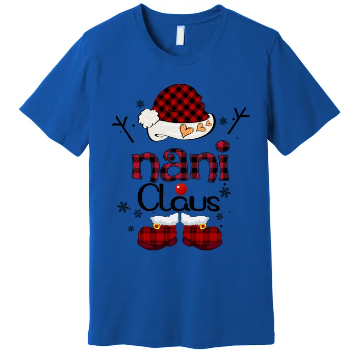 Nani Claus Red Plaid Gift Grandma Gift Premium T-Shirt