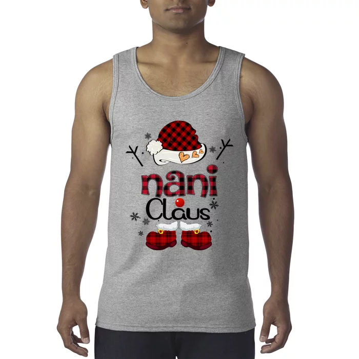 Nani Claus Red Plaid Grandma Gift Tank Top