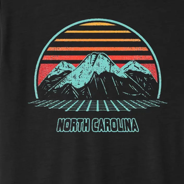 North Carolina Retro Mountain Hiking 80s Style ChromaSoft Performance T-Shirt