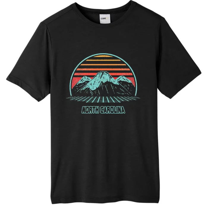 North Carolina Retro Mountain Hiking 80s Style ChromaSoft Performance T-Shirt