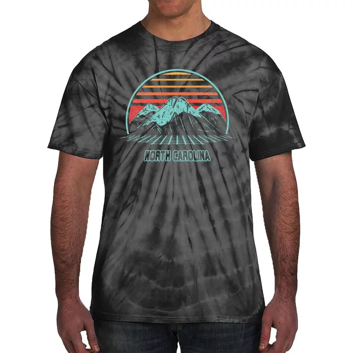 North Carolina Retro Mountain Hiking 80s Style Tie-Dye T-Shirt