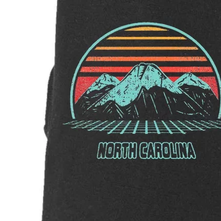 North Carolina Retro Mountain Hiking 80s Style Doggie 3-End Fleece Hoodie