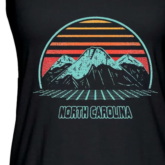 North Carolina Retro Mountain Hiking 80s Style Ladies Essential Flowy Tank