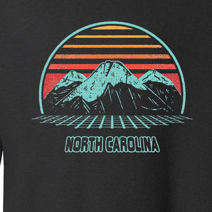 North Carolina Retro Mountain Hiking 80s Style Toddler Sweatshirt