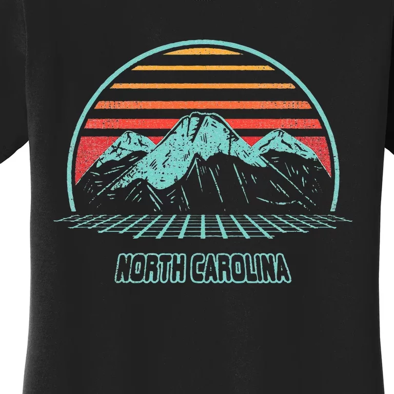 North Carolina Retro Mountain Hiking 80s Style Women's T-Shirt