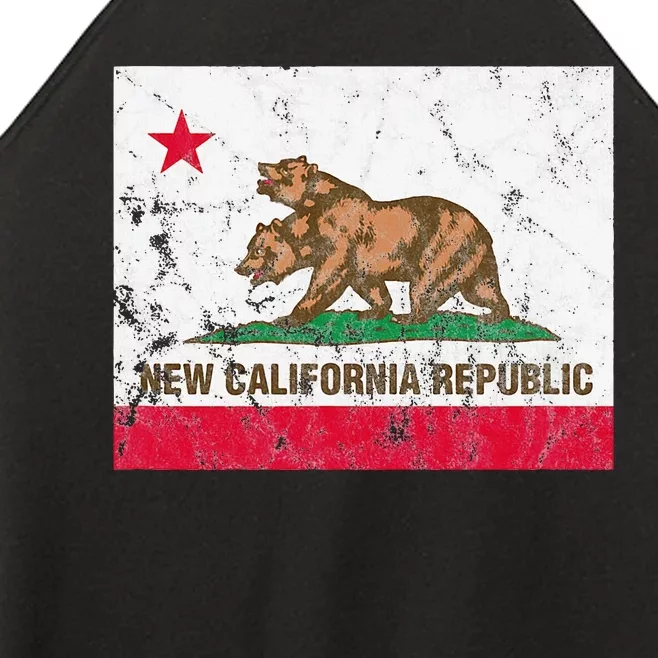 New California Republic Ncr Flag State Distressed Women’s Perfect Tri Rocker Tank