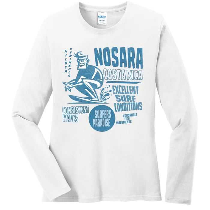 Nosara Costa Rica Sufing Vintage Ladies Long Sleeve Shirt