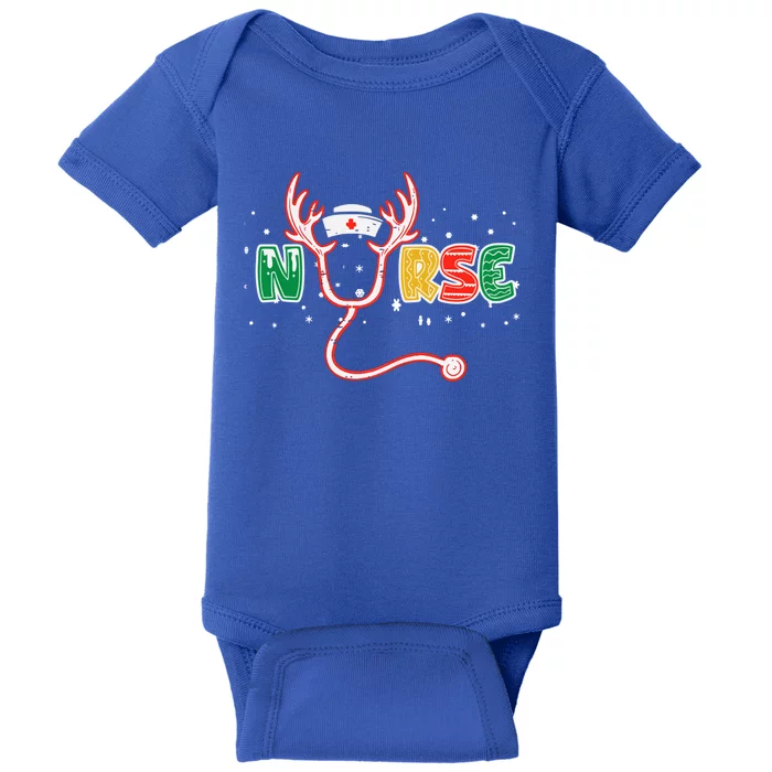 Nurse Christmas Rn Lpn Scrub Nursing Xmas Cool Gift Baby Bodysuit