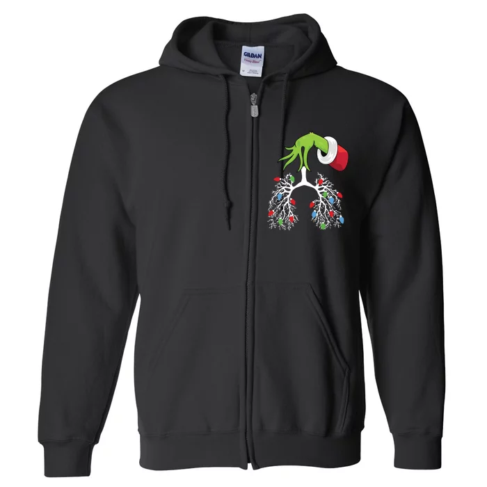 Nurse Christmas Respiratory Therapist Full Zip Hoodie