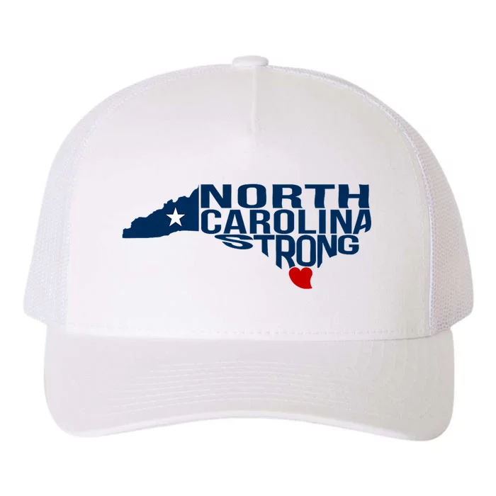 North Carolina Strong With Nc State And Love North Carolina Yupoong Adult 5-Panel Trucker Hat