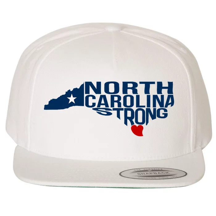 North Carolina Strong With Nc State And Love North Carolina Wool Snapback Cap