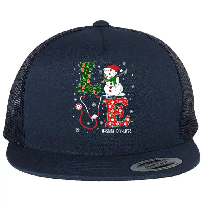 Nursing Christmas Santa Reindeer Love Radiology Nurse Life Cute Gift Flat Bill Trucker Hat